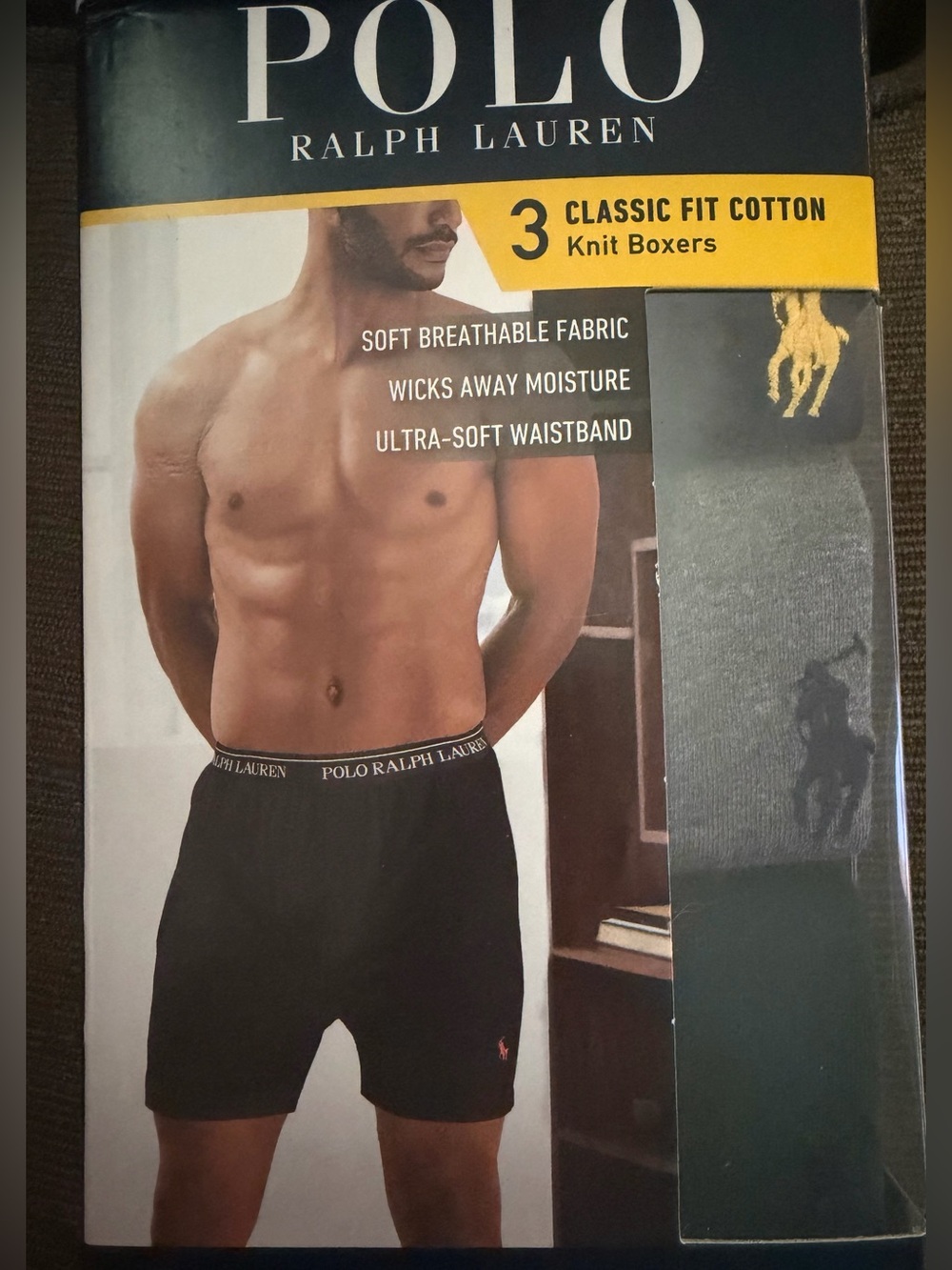 Polo by Ralph Lauren Men’s 3-Pack Classic Fit Cotton Knit Boxers –size M-NWT